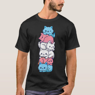 Camiseta Gato de Orgulho Transgênero Gato LGBT Rótulo Tra