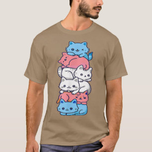 Camiseta Gato de Orgulho Transgênero Gato LGBT Rótulo Trans