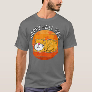 Camiseta Gato de outono feliz, Ação de Graças de outono dor