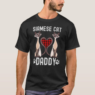 Camiseta Gato de Pai de Xadrez de Pai de Gato Siamês