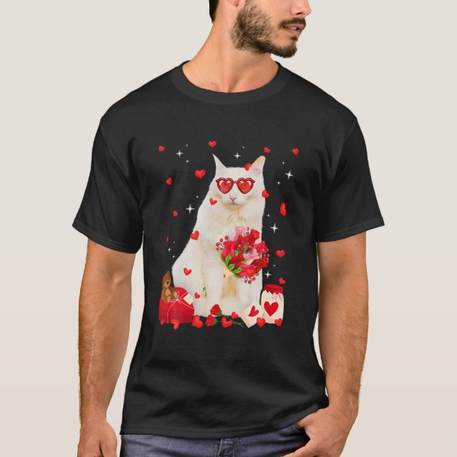 Camiseta Gato de Pai Gato de Gato de Diversão de Gato de An (Frente)