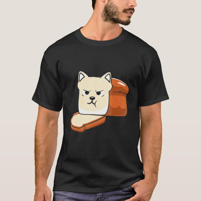 Camiseta Gato de Pão Fofo de Halloween (Frente)