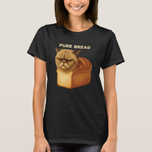 Camiseta Gato de Pão Puro Engraçado Pão Fresco Recém Assado