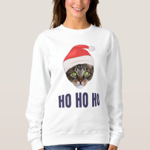 Camiseta Gato de papais noeis com chapéu de Papai Noel, Ho 