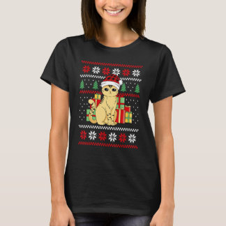 Camiseta Gato de Papais noeis de suor feio de Natal