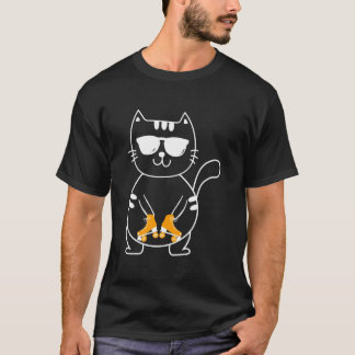 Camiseta Gato de Patins Patinador de Patins Patins Ska
