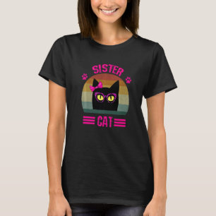 Camiseta Gato De Pequena Irmã Com Leopardo Rosa Gla