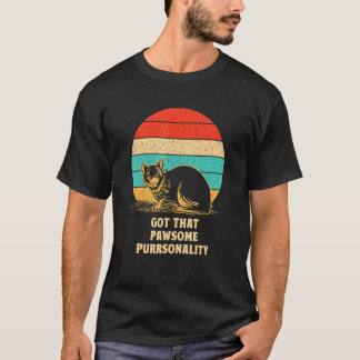 Camiseta Gato de Personalidade Incrível   Citação Motivacio
