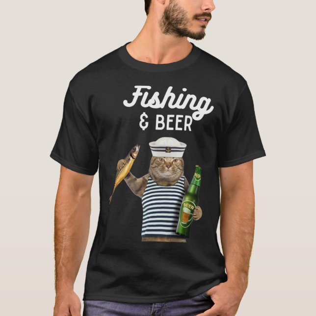 Camiseta Gato de Pesca & Cerveja (Frente)