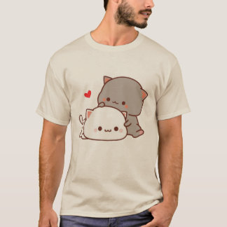 Camiseta gato de pêssego fofo