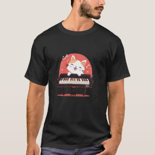 Camiseta Gato de Piano Legal com Fantasia de Teclado para H