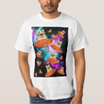 Camiseta Gato de pizza espacial engraçado<br><div class="desc">Engraçado e design louco por presentes legal!</div>