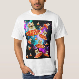 Camiseta Gato de pizza espacial engraçado