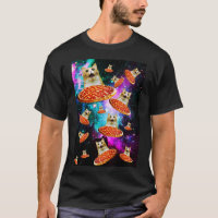 Gato de pizza espacial engraçado