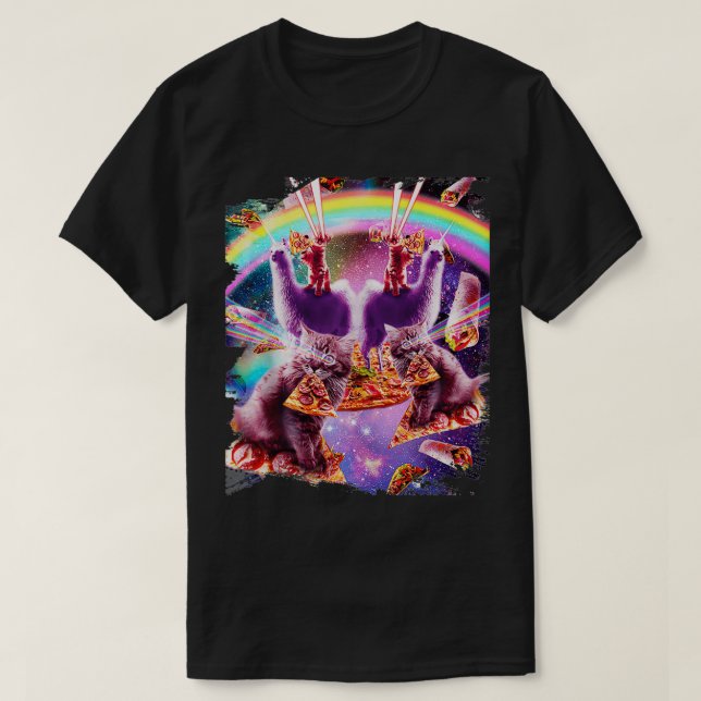 Camiseta Gato De Pizza Laser Em Lama, Gatos De Gatinho Láze (Frente do Design)