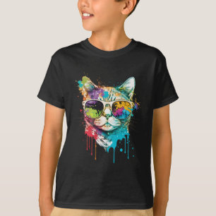 Camiseta Gato de Pop de Arte de Gato Bonito