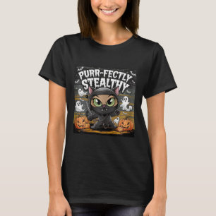 Camiseta Gato de Purr-Fez-Stealthy Halloween Ninja