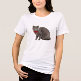 Camiseta Gato de Qualidade Premium, Feminino 