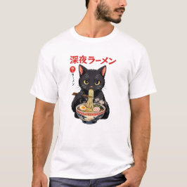 Camiseta Gato de Ramen da Meia-Noite