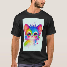 Camiseta Gato de Rave Mágico Fofo Arte de Anime Japonês 01