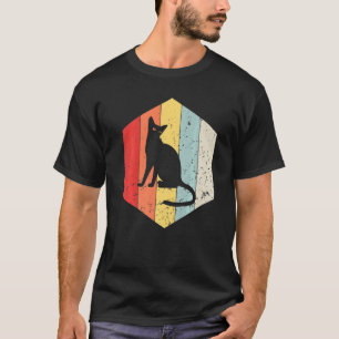 Camiseta Gato De Retrô Vintage Gato De Silhuette Animal 60