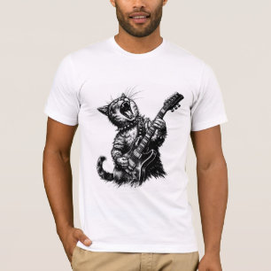 Camiseta Gato de Rock n Roll