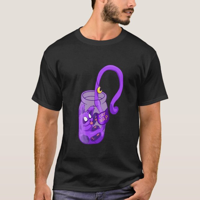 Camiseta Gato de Rosto Lunar Cochilando - Gato Fofo (Frente)