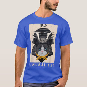 Camiseta Gato de Samurai Japonês, Gato de Vintage