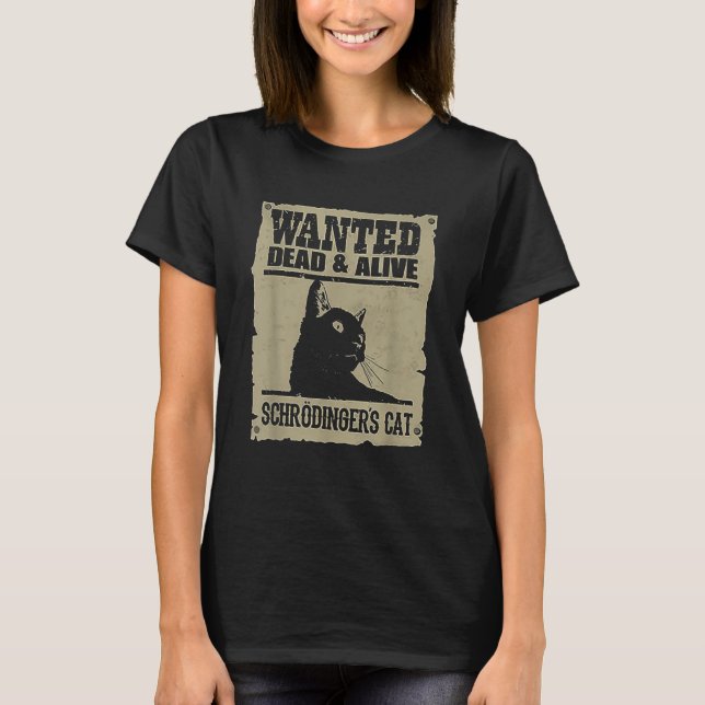 Camiseta Gato De Schrodingers Vivos E Mortos (Frente)