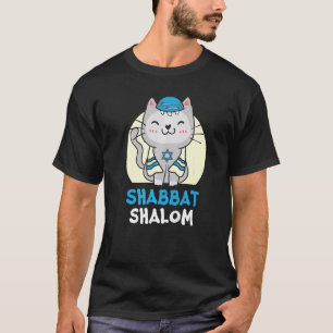 Camiseta Gato de Shabbat Shalom Dia Santo Judaísmo Yom Kip