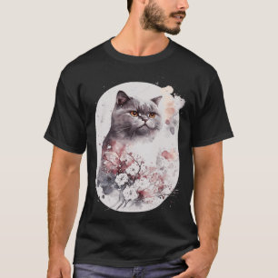 Camiseta Gato de Shore britânico Cherry Blossom Saku