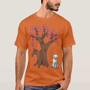 Camiseta Gato de Shore Oriental japonês Mãe Flor de Cereja