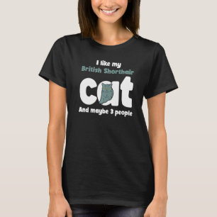 Camiseta Gato de Shorthair Britânico Gota L Ike Talvez 3 Pe