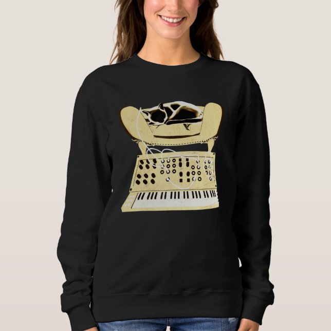 Camiseta Gato de Sintetizador Modular (Frente)