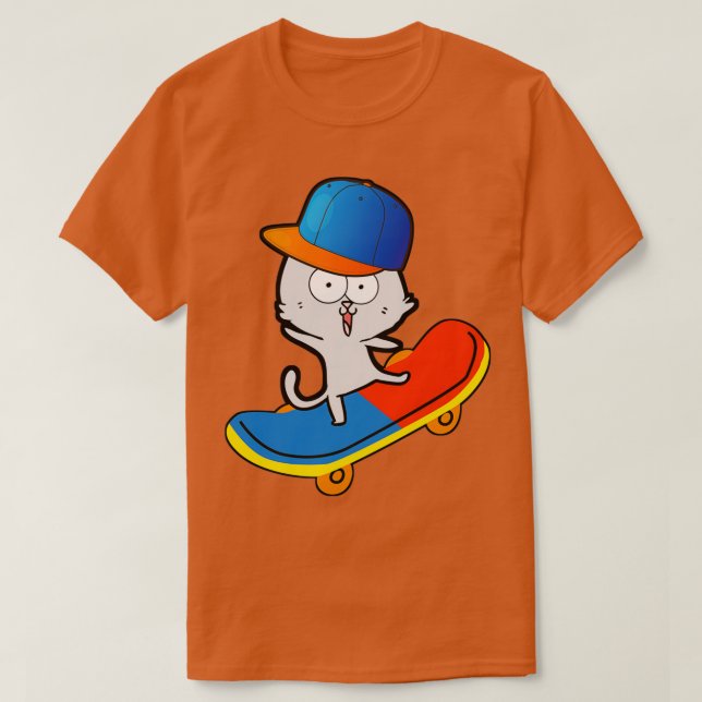 Camiseta Gato de skate (Frente do Design)