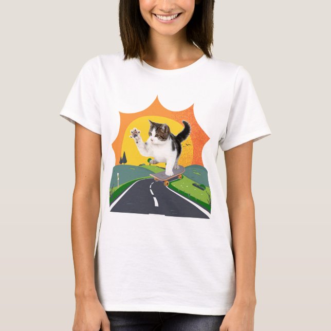 Camiseta Gato de skate (Frente)