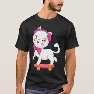 Camiseta Gato de skate Patinador de skate Skate Patinador