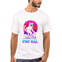 Gato de Skate Synthwave – Neon Retrô “Continue Rad