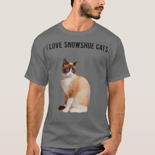 Camiseta Gato de Snowshoe e eu adoro gatos de Snowshoe
