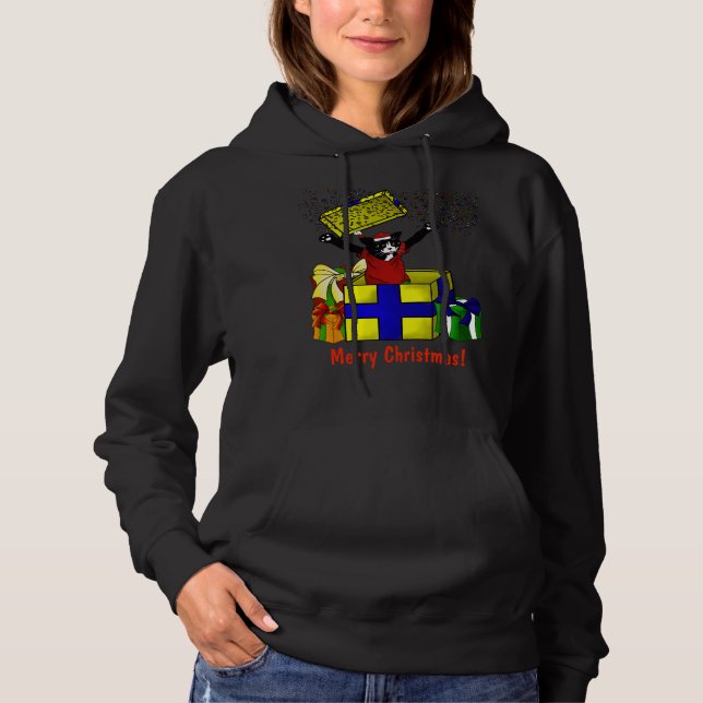 Camiseta Gato de Surpresa de Natal Presente (Frente)