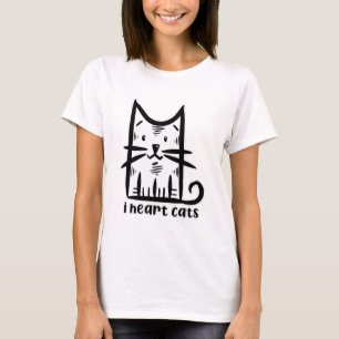 Camiseta Gato de Sussurros, eu coração gatos