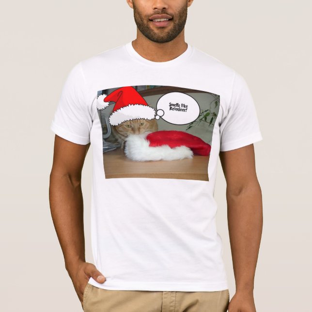 Camiseta Gato de Tabby Laranja Natal (Frente)