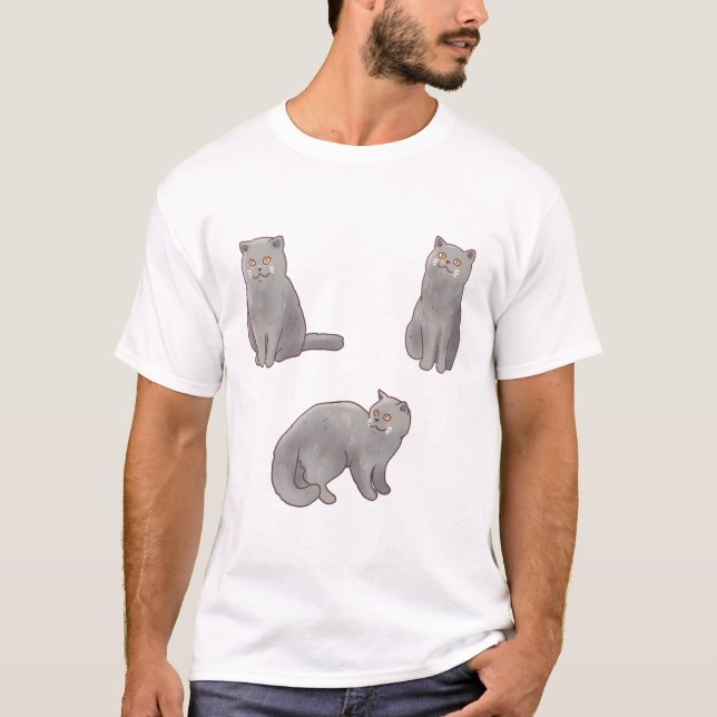 Camiseta Gato-de-taça-curta-britânica Magic (Frente)