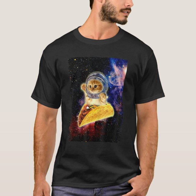 Camiseta Gato de Taco Espacial Louco (Frente)