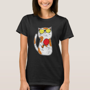 Camiseta Gato de Tênis de Mesa de Reprodutor de Pinos de Ca