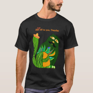 Camiseta Gato De Tequila Com Chapéu Sombrero