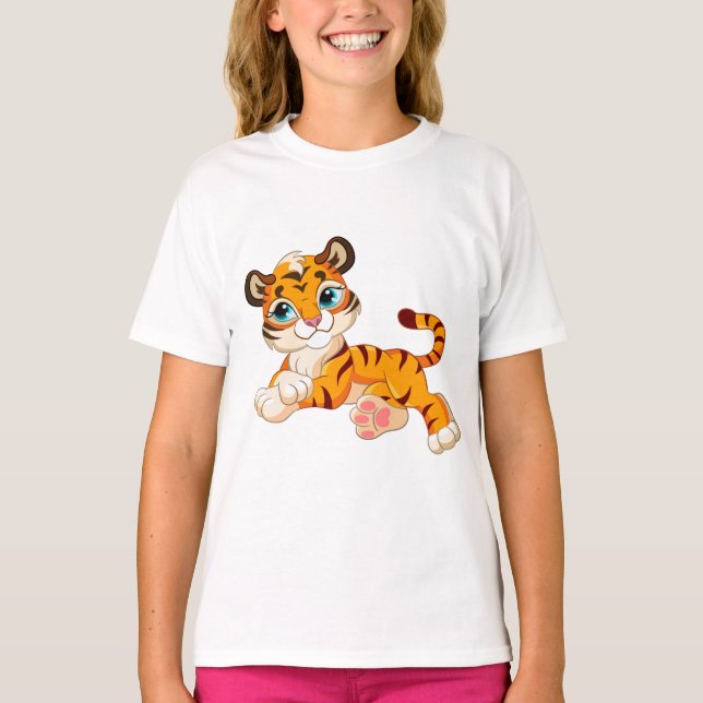Camiseta Gato de tigre engraçado (Frente)