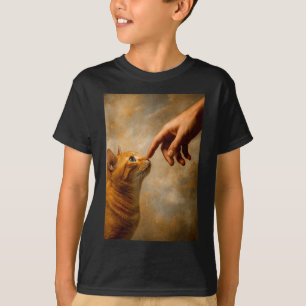 Camiseta Gato de Tóquio em Chapéu de Palha Com Xícara de Ch