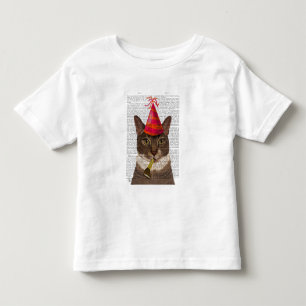 Camiseta Gato de Tortoisinferno com Chapéu de Festa