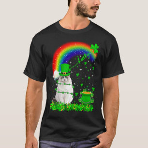 Camiseta Gato de Trapo Irlandês Sorte Trevo Arco-íris St Pa